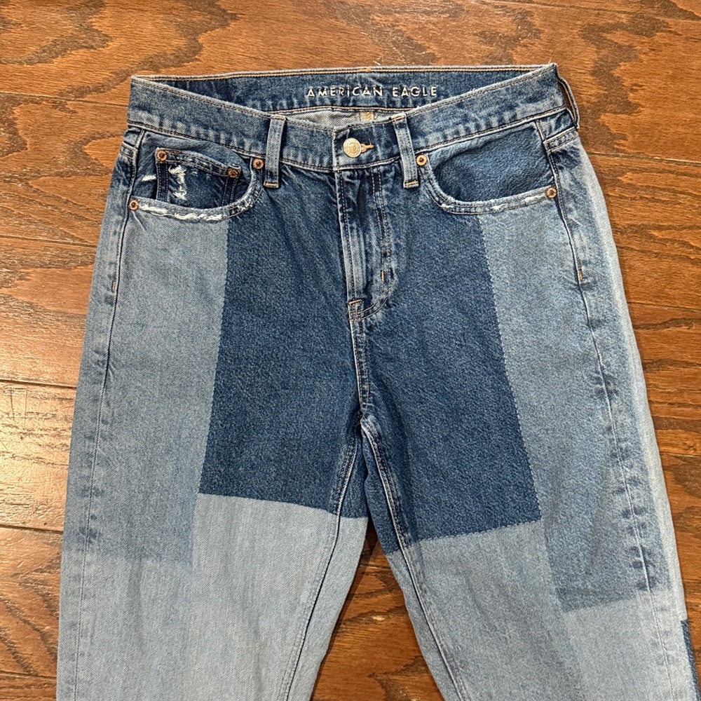 American Eagle Patchwork Bootcut Jeans, Size 10 S… - image 3